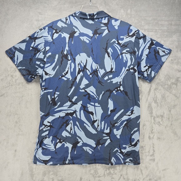 Warrior Camo Polo Shirt Men's SZ XL Blue Moisture Wicking Stretch Camouflage EUC - Picture 2 of 7